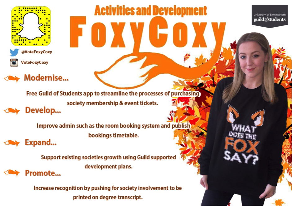 Natalie Cox - Activities & Development Officer Manifesto