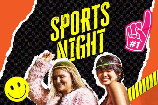 2 dancers with the words sports night