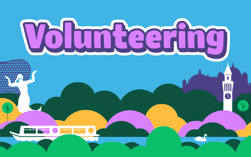 a graphic that says Volunteering