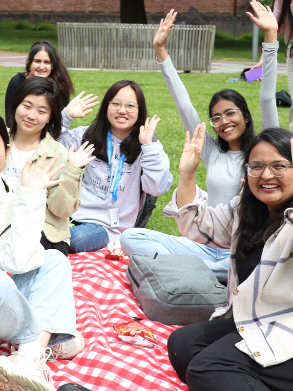 a picture of students at a picnic