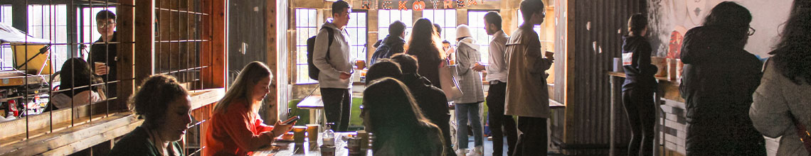 a picture of students at mermaid square